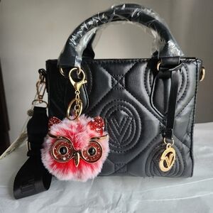 Valentino Orlandi Quilted Black small Tote, detachable strap, NWT